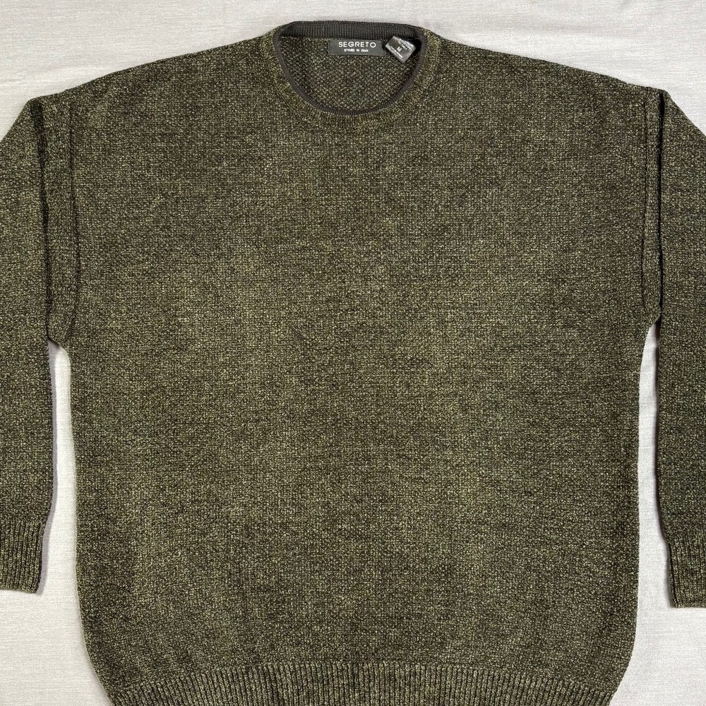 Segreto Sweater Men's Medium Dark Gray Soft Knit Pullover